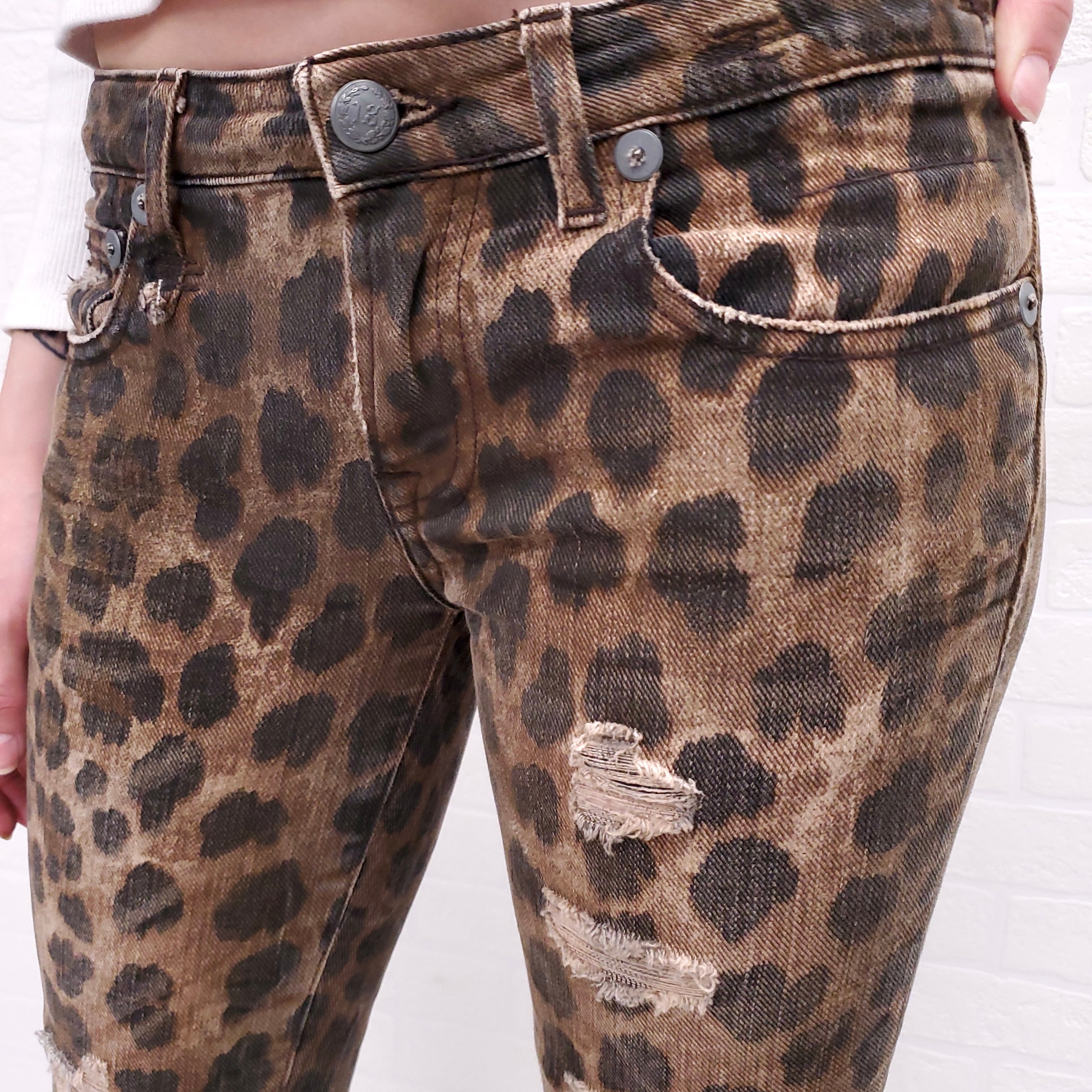 R13 LEOPARD JEANS SIZE 25 Rewind Couture