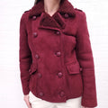 GUCCI BURGUNDY SHEARLING JACKET - SIZE 42