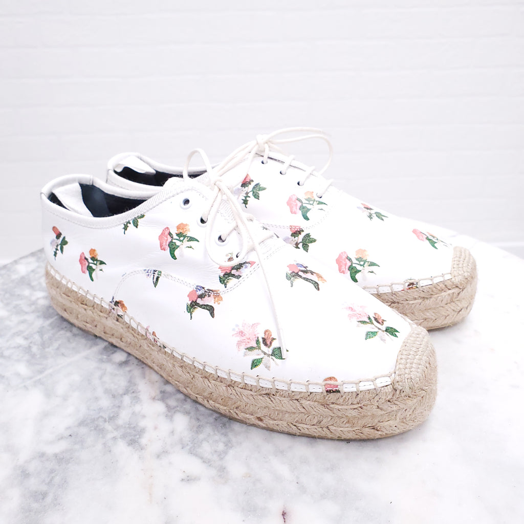 SAINT LAURENT FLORAL ESPADRILLE SNEAKERS - SIZE 37.5