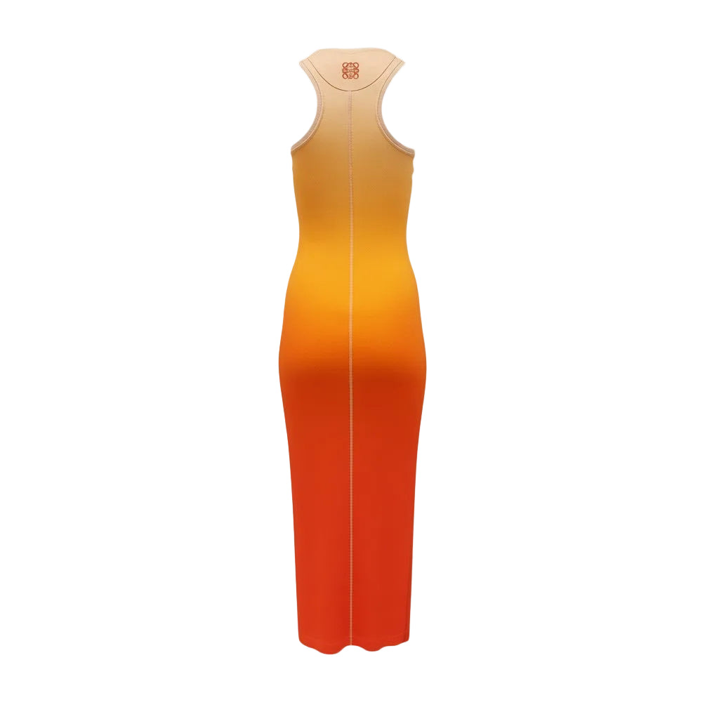 LOEWE PAULA IBIZIA ORANGE OMBRE MAXI DRESS - SIZE S
