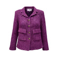 CHANEL PURPLE TWEED PATTERNED BLAZER - SIZE 34