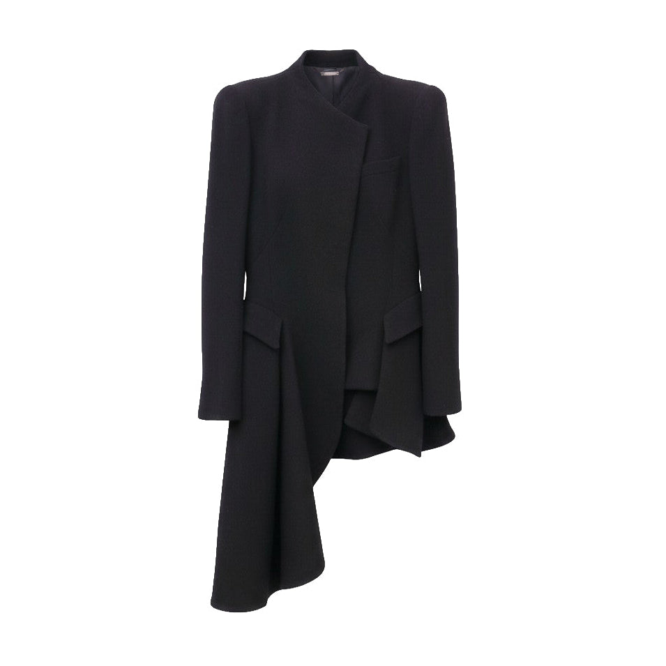 ALEXANDER MCQUEEN BLACK SUIT WITH FLARE DETAIL - SIZE 44