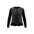 MONCLER BLACK LAYERED SWEATER PUFFER JACKET - SIZE XS