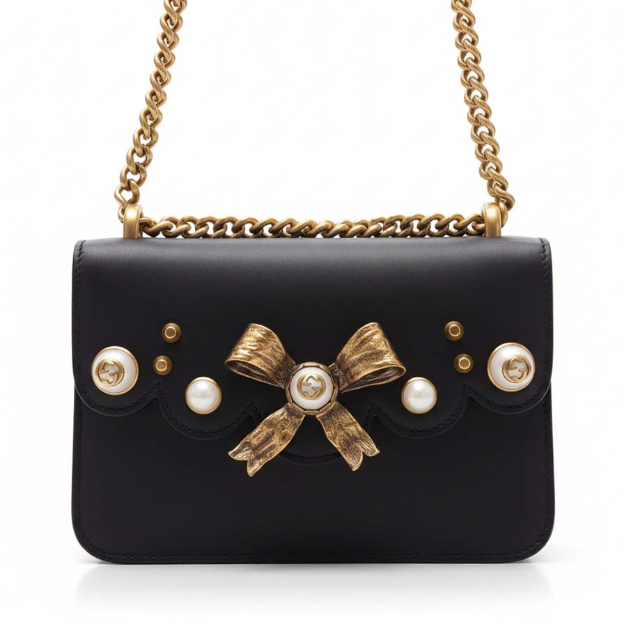 GUCCI FAUX PEARL PEONY BAG