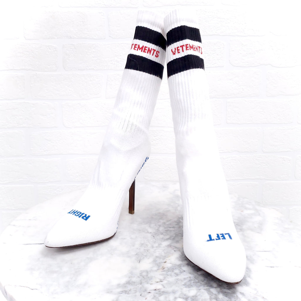 VETEMENTS LOGO SOCK BOOTIES - SIZE 36