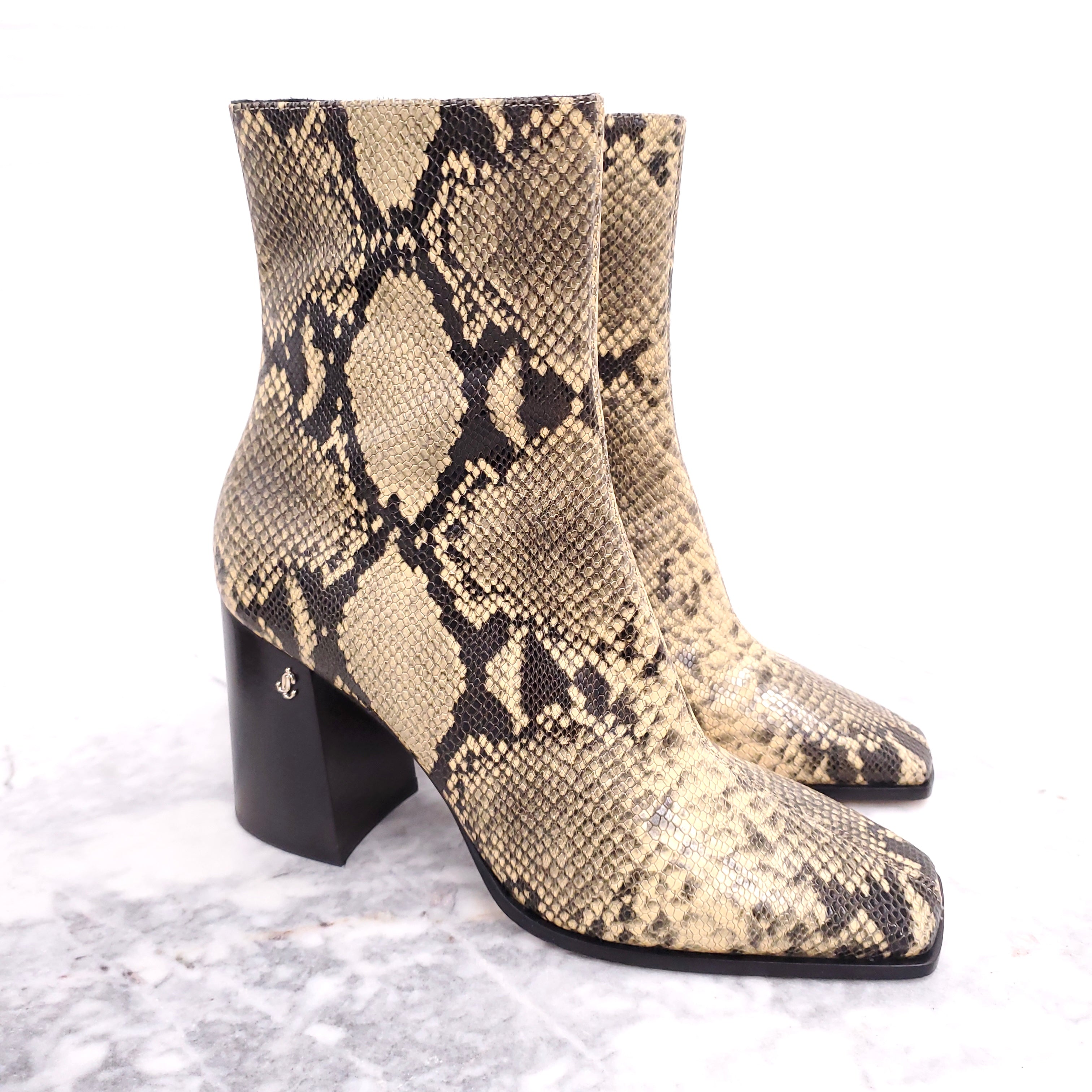 JIMMY CHOO YELLOW CROC BOOTIES WITH JC LOGO ($1500) - SIZE 40.5