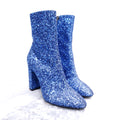 YVES SAINT LAURENT BLUE SPARKLE BOOTIES - SIZE 37