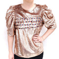 ULLA JOHNSON SEQUIN BLOUSE - SIZE 10