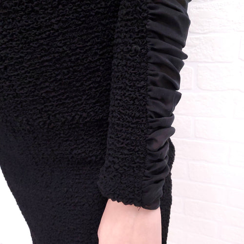 ALEXANDER WANG BLACK ROUNDED SLEEVE DRESS ($1750) - SIZE 0
