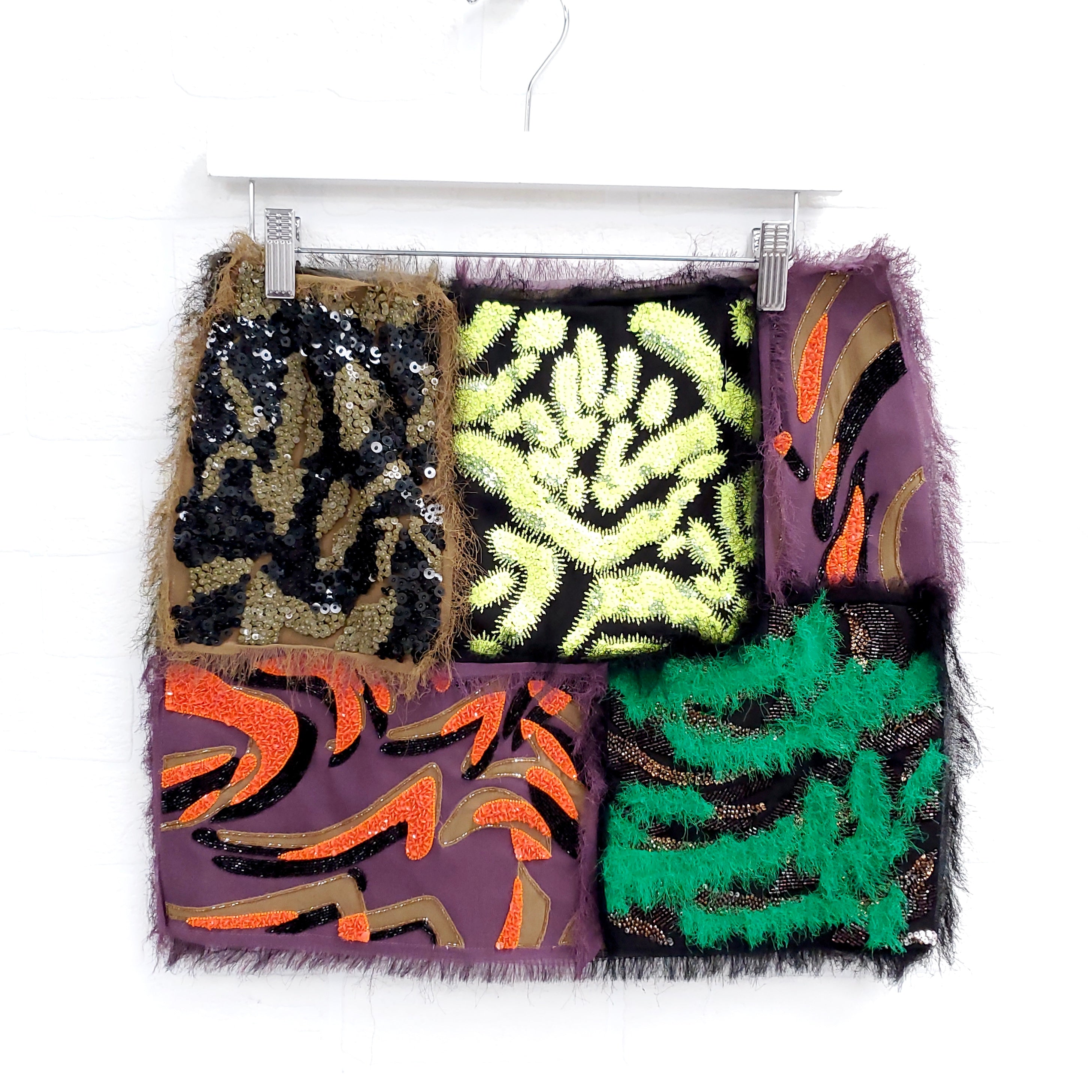 VERSACE PATCHWORK BEADED SKIRT - SIZE 6 ($4445)