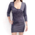 EMILIO PUCCI GREY ROUCHED DRESS - SIZE 6
