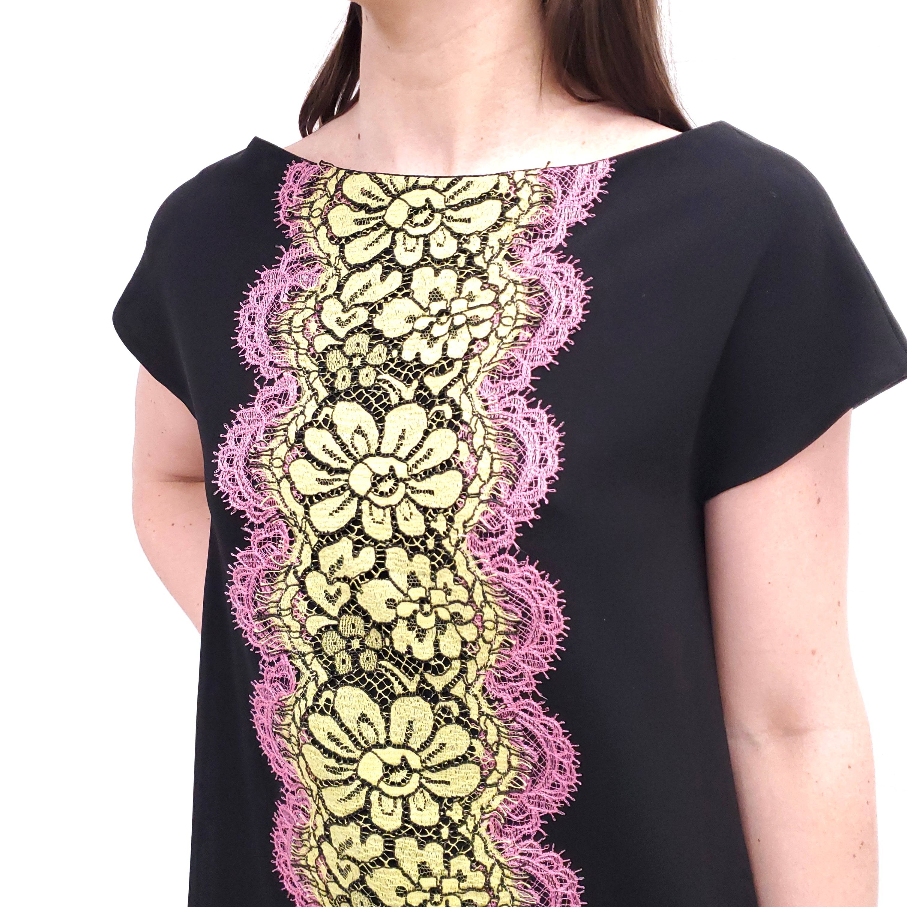 BOUTIQUE MOSCHINO LACE DETIL TUNIC DRESS - SIZE 40