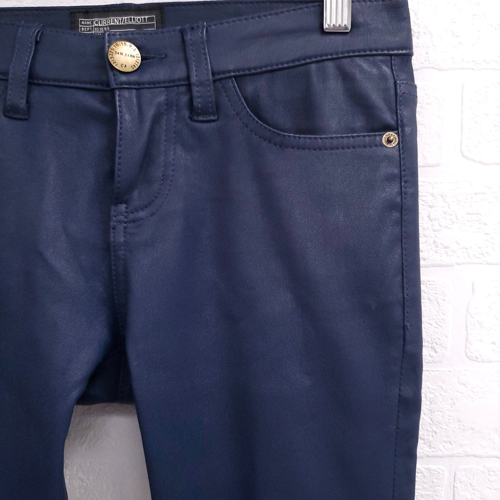 CURRENT/ELLIOT BLUE LEATHER PANTS - SIZE 25