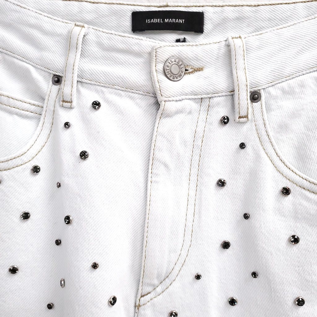 ISABEL MARANT WHITE JEANS WITH CRYSTALS ($1,100) - SIZE 36