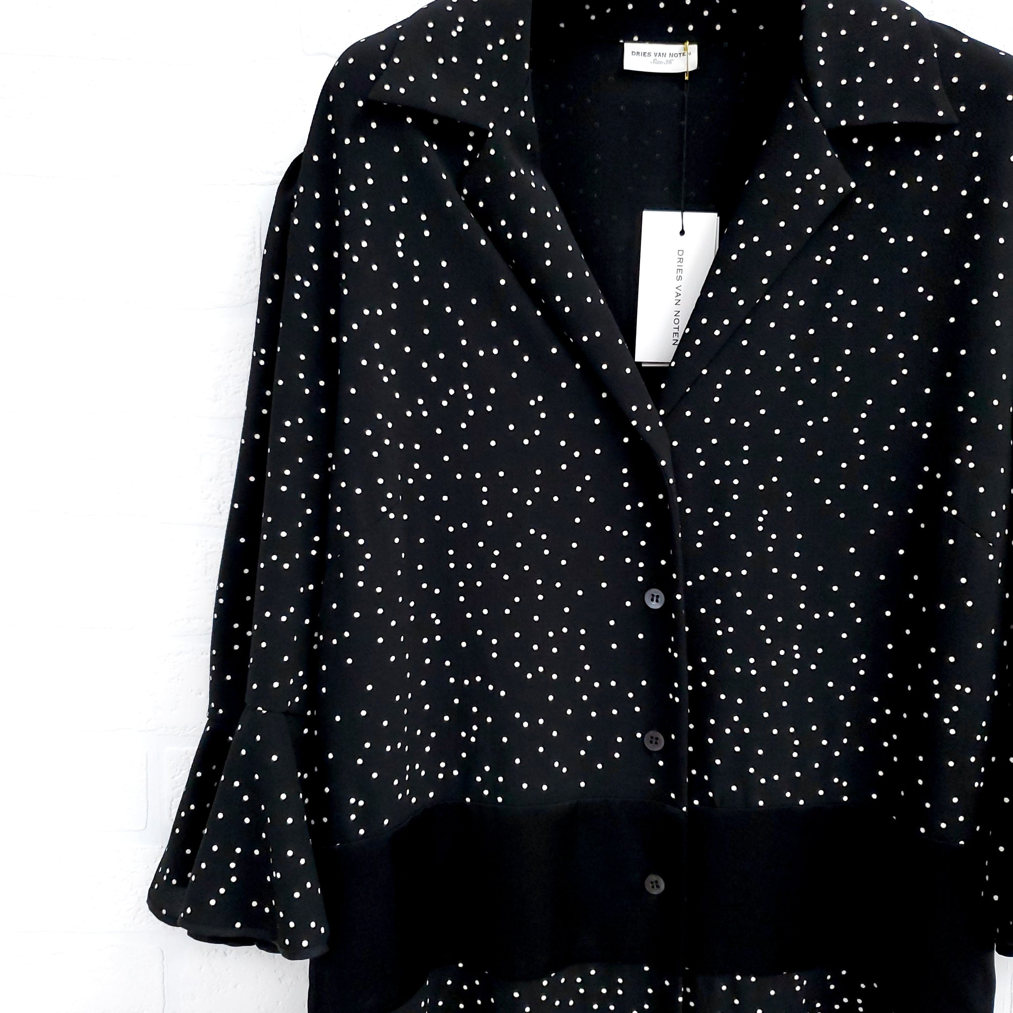 ワンピースその他 Dries Van Noten Ecru polka dot dress with bow dries-van-noten-Beige-Ecru-