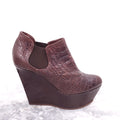CASADEI BROWN CROCODILE PLATFORM HEELED BOOTIES ( $1485) - SIZE 10