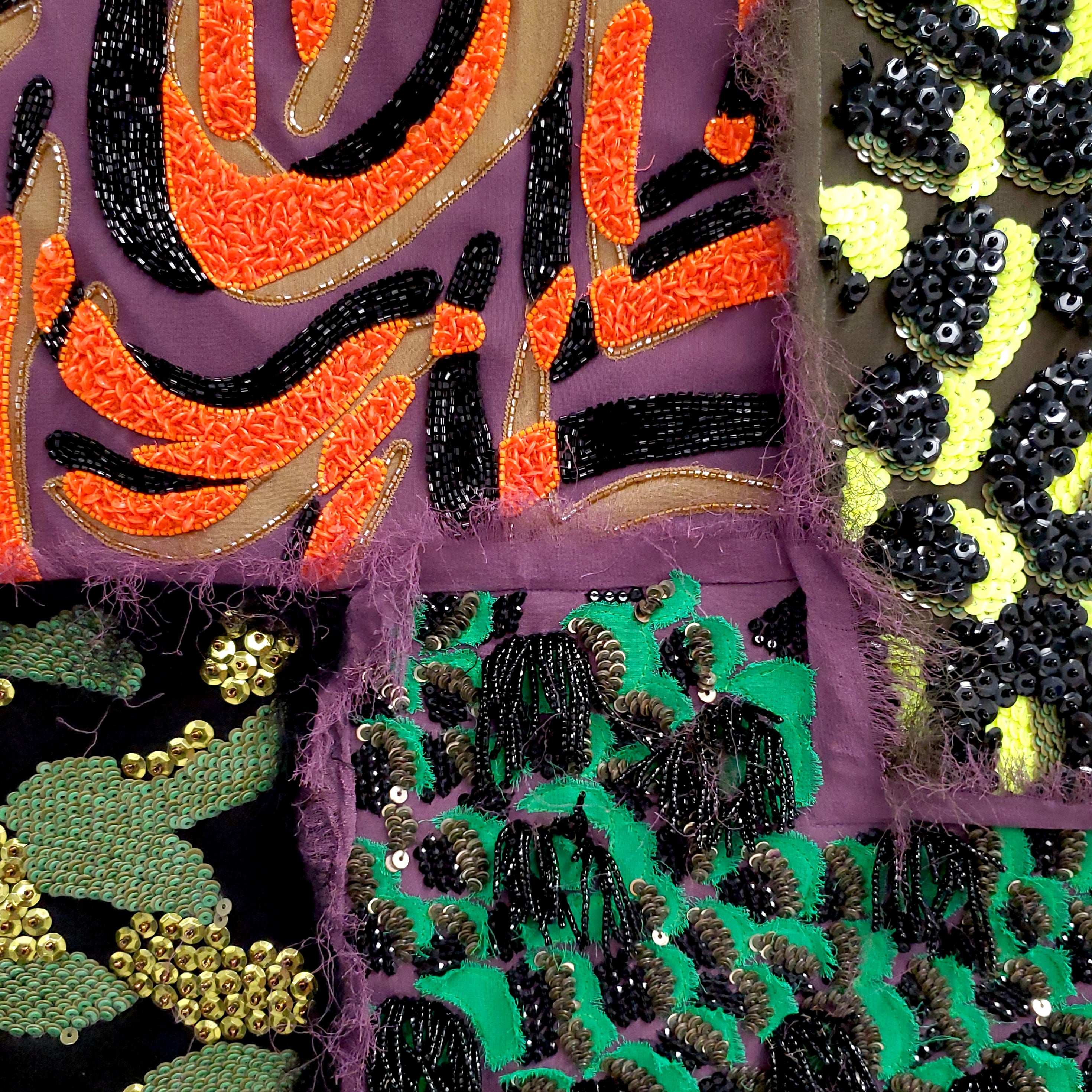 VERSACE PATCHWORK BEADED SKIRT - SIZE 6 ($4445)