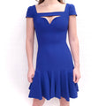 ALEXANDER MCQUEEN ROYAL BLUE RUFFLE SWEETHEART DRESS - SIZE 40