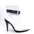 OFF-WHITE LEATHER LOGO BOOTS - SIZE 40