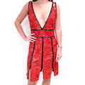 EMILIO PUCCI RED SEQUIN VNECK DRESS - SIZE 40/6 ($4,745)