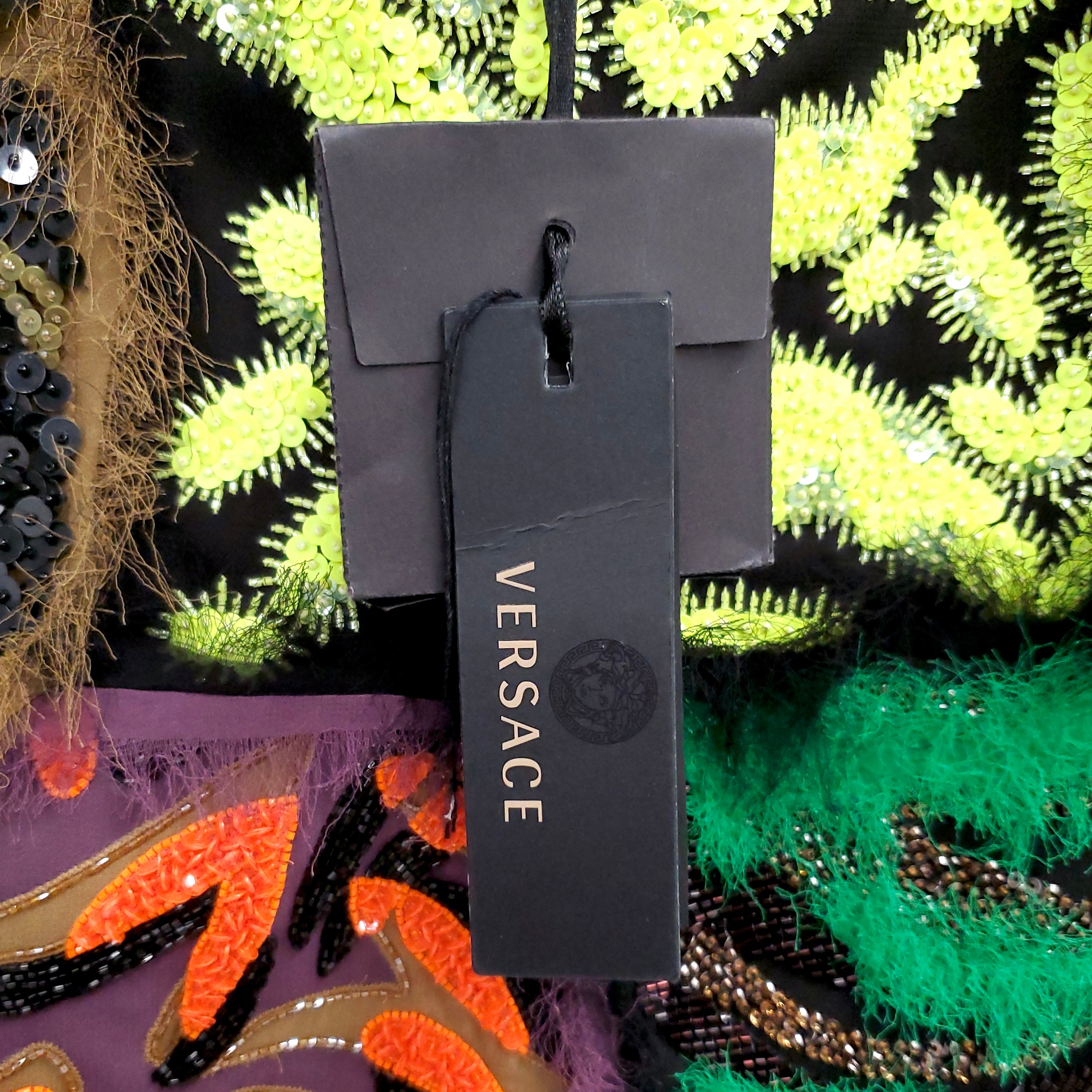 VERSACE PATCHWORK BEADED SKIRT - SIZE 6 ($4445)