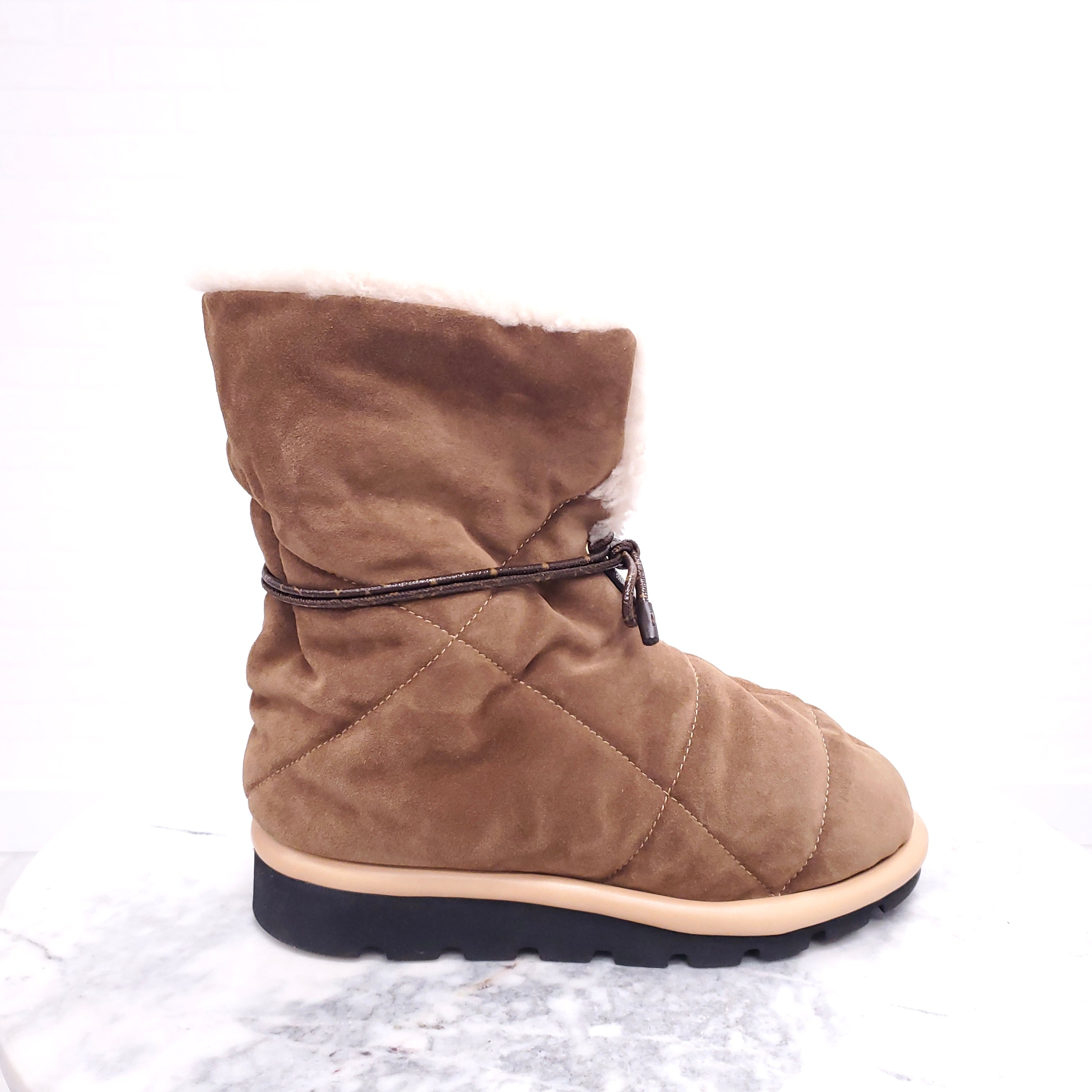 LOUIS VUITTON SUEDE PILLOW BOOTS - SIZE 36